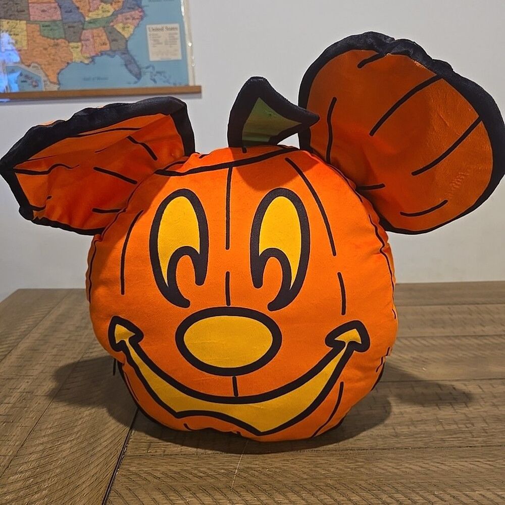 Disney Cruise Line Happy Halloween Pillow Mickey Mouse Pumpkin Jack-o-lantern